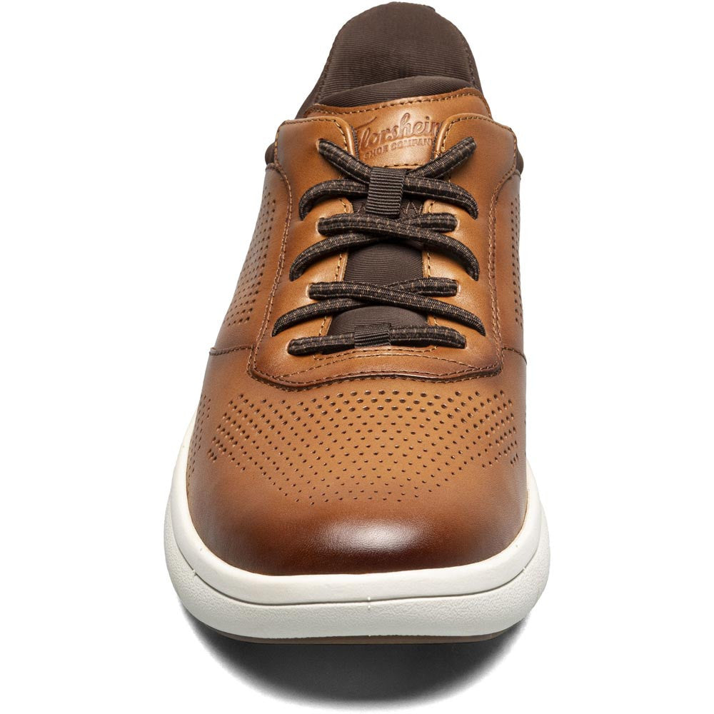 Florsheim Fleet Cognac Knit Elastic Lace Plain Toe Casual Sneaker