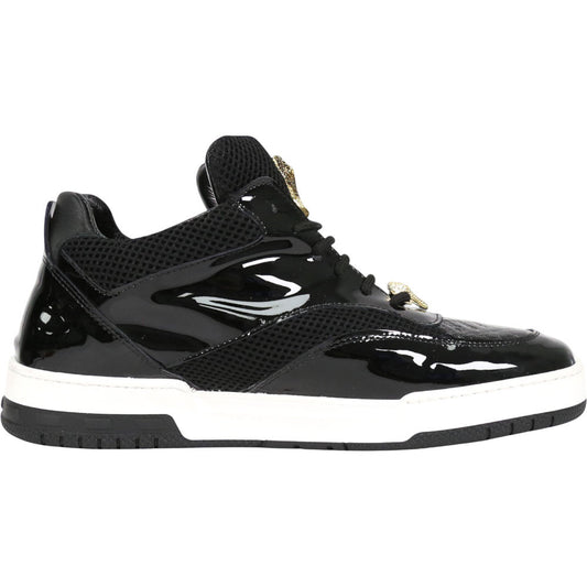 Mauri Breeze Men's Black Exotic Crocodile / Fabric / Patent Leather Casual Sneaker