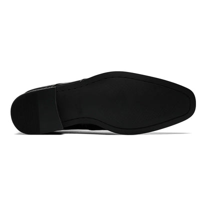 Tinsley Black Buffalo Leather Wingtip Oxfords by Stacy Adams