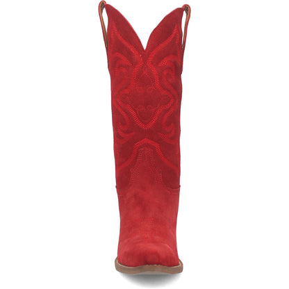 Dingo Suede White Snip Toe Western Boots for Women