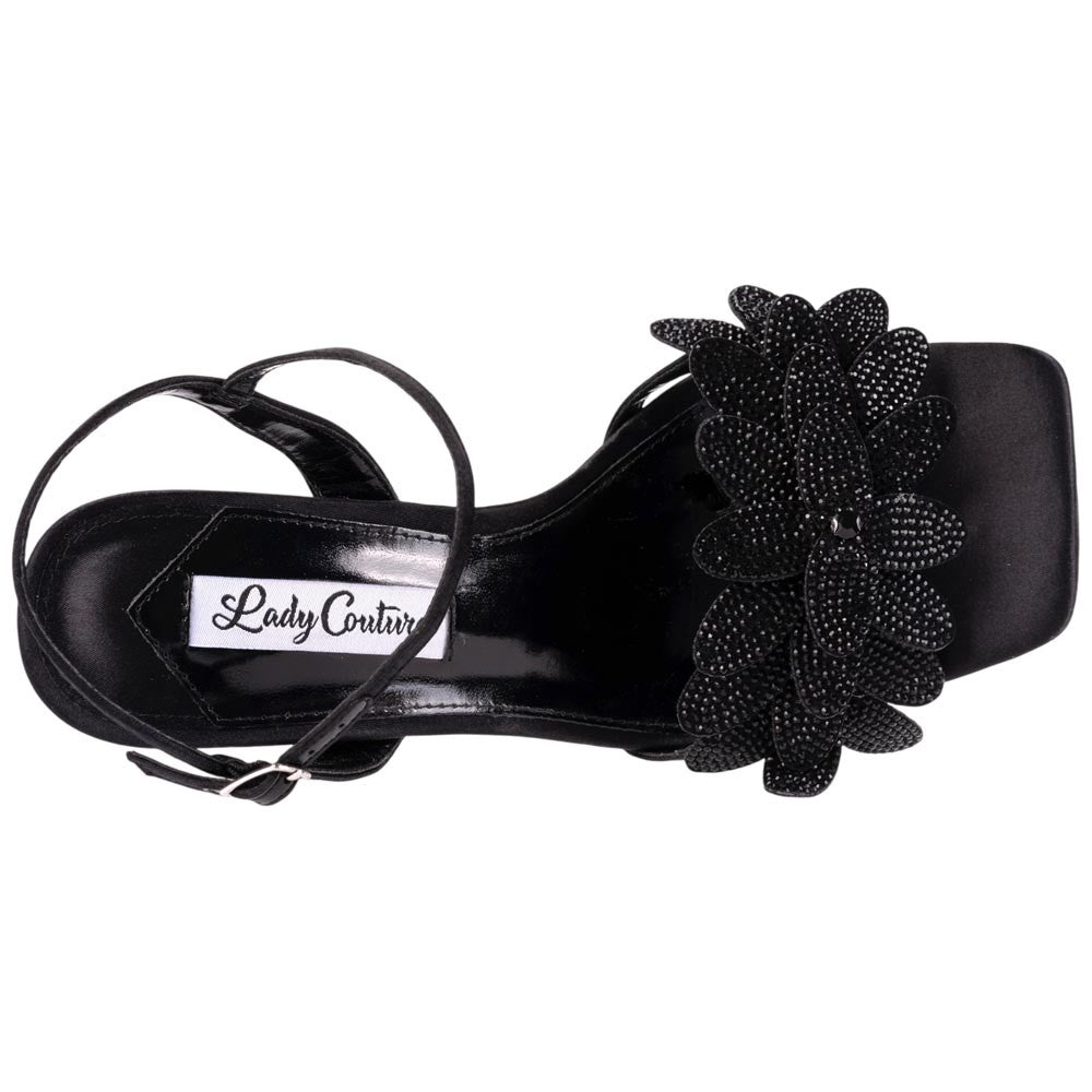 Lady Couture Lust Black Rhinestone Stud Slingback Heels