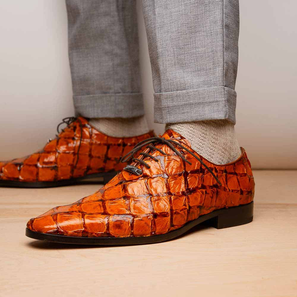 Oliveri Men's Genuine Pirarucu Skin Classic Dress Oxford | Marco Di Milano