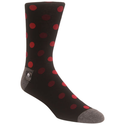 Oversize Dots Men’s Black/Burgundy Crew Dress Sock | Stacy Adams Premium Socks