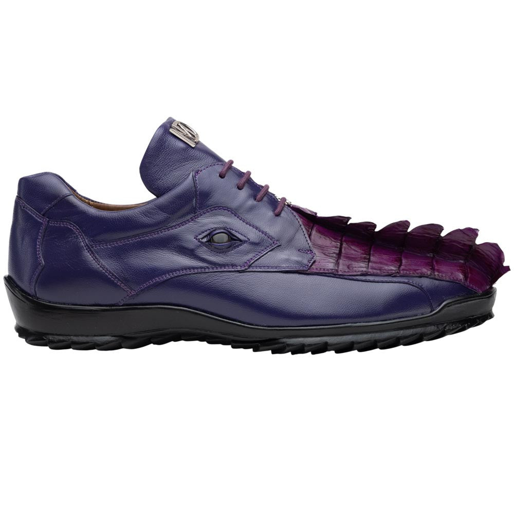 Marco Di Milano Udine Genuine Hornback Caiman & Calf Leather Sneaker - Purple