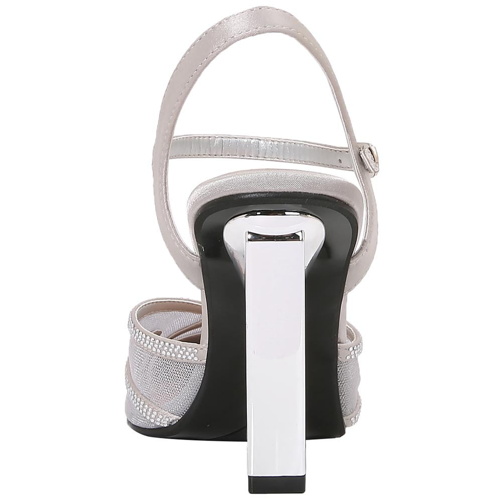 Lady Couture Gala 3.5” Sculpted Heel Pumps in Silver