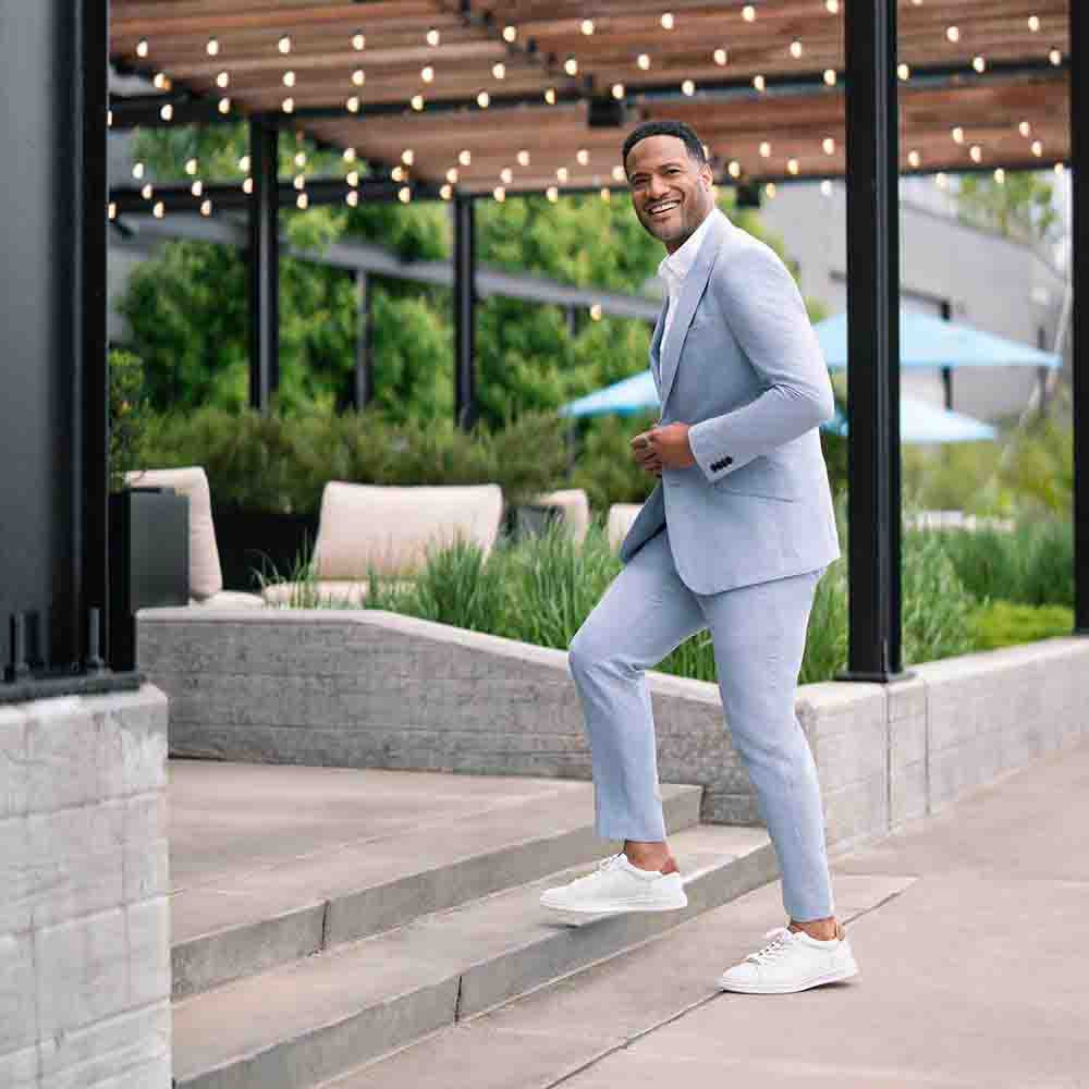 Florsheim Social White Smooth Leather Lace to Toe Casual Sneaker (USA Men Size)