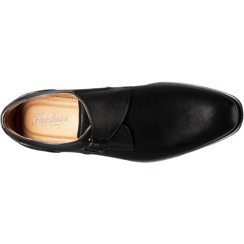 Florsheim Sorrento Black Plain Toe Single Monk Strap Shoes