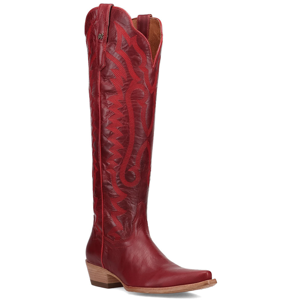 Dan Post Heartland Leather Red Zipper Snip Toe Western Cowgirl Boots