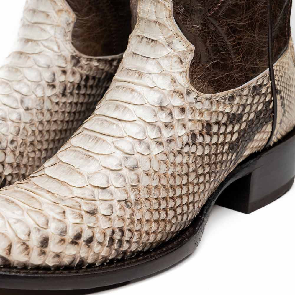 Kansas Genuine Python Skin Natural Cowboy Boot | Marco Di Milano Western Boots