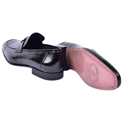 Corrente Men's Vita Calf Skin H-Buckle Loafer - Black