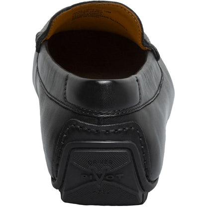 Florsheim Motor Black Smooth Leather Moc Toe Penny Driving Shoes