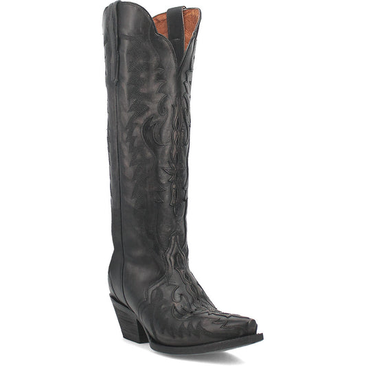 Dan Post Women’s Hallie Black 15” Snip Toe Medium Cowboy Boot