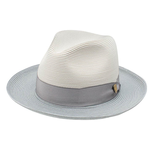 Dobbs Toledo Milan Straw Hat in Beige/Grey