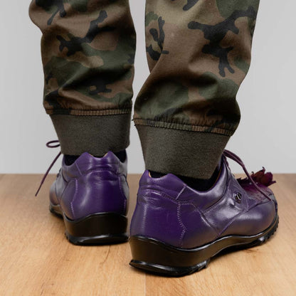 Marco Di Milano Udine Genuine Hornback Caiman & Calf Leather Sneaker - Purple
