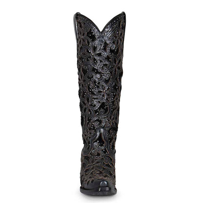 Corral Black Inlay and Studs Cowgirl Boots