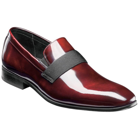 Florsheim Men's Hi Gloss Patent Leather Strap Burgundy Loafer