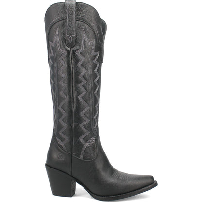 Dingo High Cotton Black Leather Snip Toe Western Cowgirl Boots (USA Women Size)