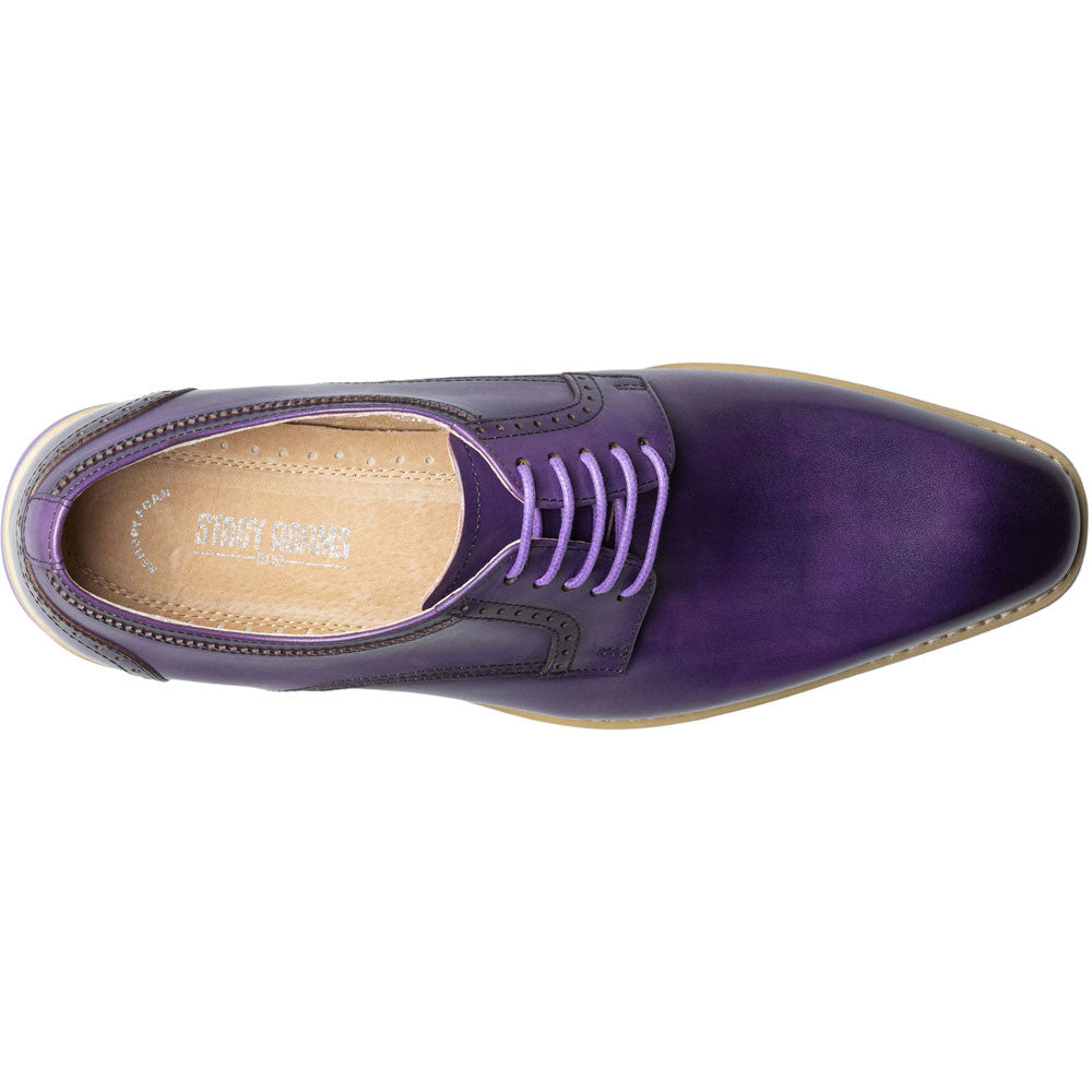 Stacy Adams Barringer Purple Smooth Leather Plain Toe Oxford (USA Men Size)