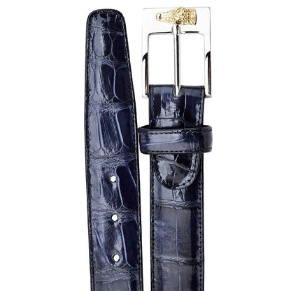Belvedere Men's Navy Alligator Belt