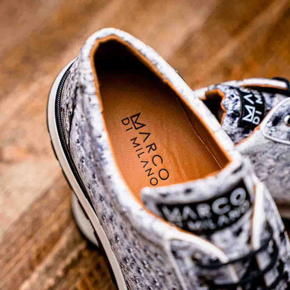 Marco Di Milano Scanno Newspaper Ostrich Sneakers