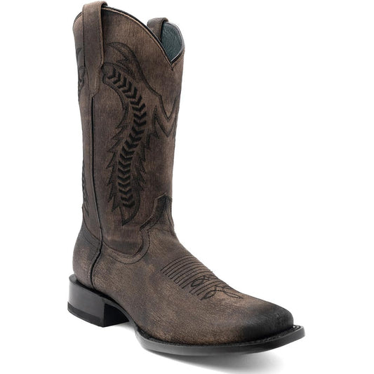 Ferrini Men's Ashton Oak Square Toe Leather Cowboy Boots