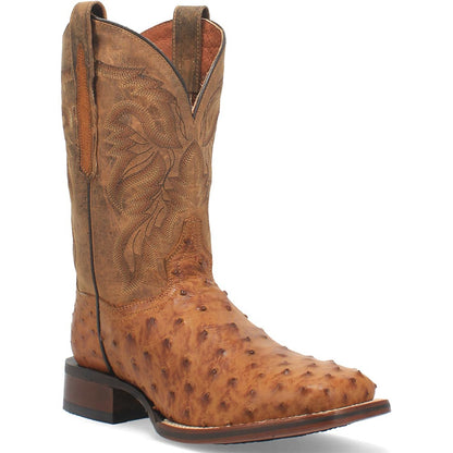 Dan Post Alamosa Tan Genuine Ostrich 11” Broad Square Toe Cowboy Certified Boot
