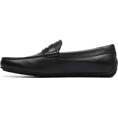 Florsheim Motor Black Smooth Leather Moc Toe Penny Driving Shoes