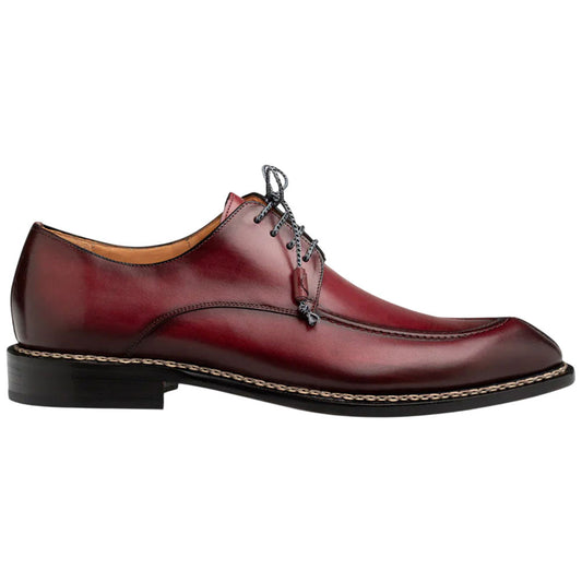 Mezlan Men’s Belmonte Burgundy Hand-Finished Patina Calf Skin Derby Shoes
