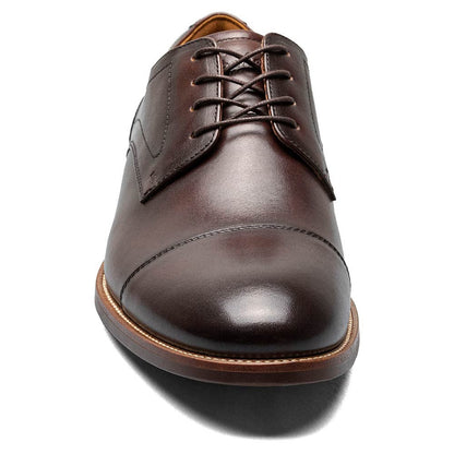 Florsheim Rucci Brown Smooth Leather Cap Toe Derby Dress Shoes (USA Men Size)