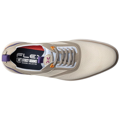 Stacy Adams Men’s Plain Toe Cream Elastic Lace Up Casual Hybrid Everidge
