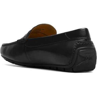 Florsheim Motor Black Smooth Leather Moc Toe Penny Driving Shoes