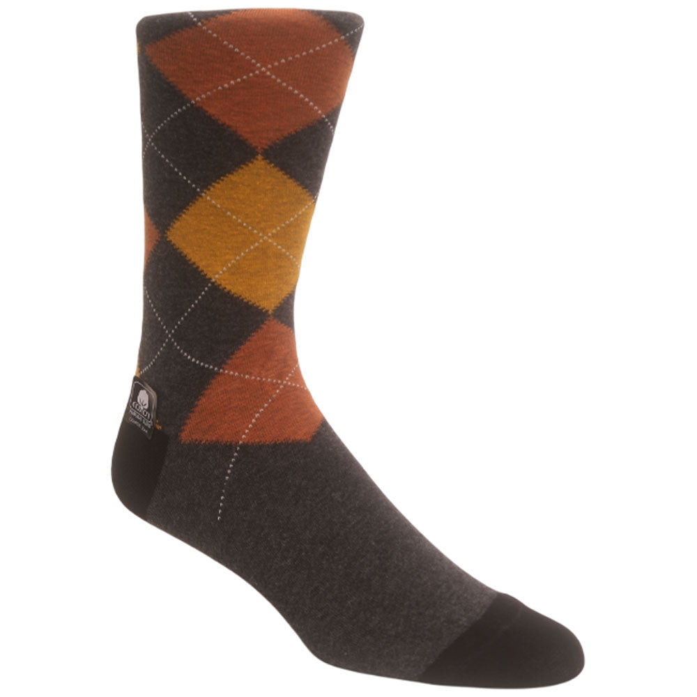 Black Multi-Color Gray/Rust Men’s Crew Dress Sock | Stacy Adams Premium Socks
