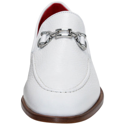 Edgardo White Italian Deer Skin Leather Loafers | Emilio Franco Dress Loafers for Men