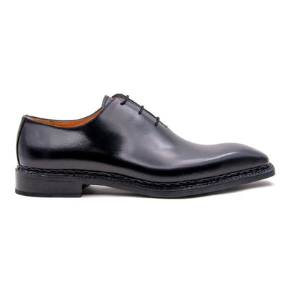 UGo Vasare Contemporary Hand-Crafted Jason Sr. Black Laceup Shoes