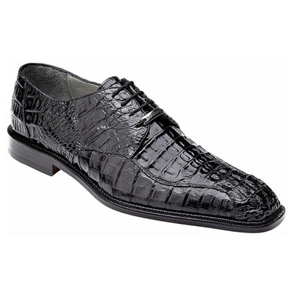 Belvedere Men's Chapo Black Hornback Crocodile Skin Shoes