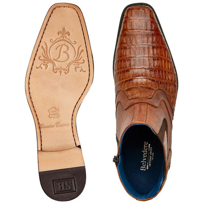 Belvedere Monte Caiman Crocodile Skin Sport Chukka Zipper Boots (US Men Size)