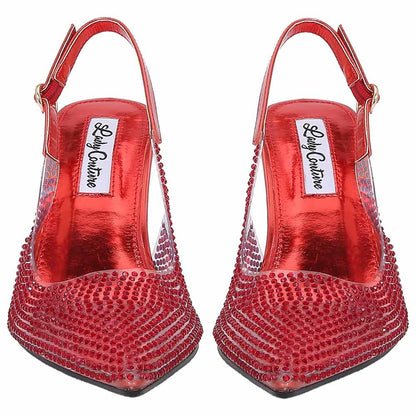 Lady Couture Irene 3.5” High Heel Pumps in Red