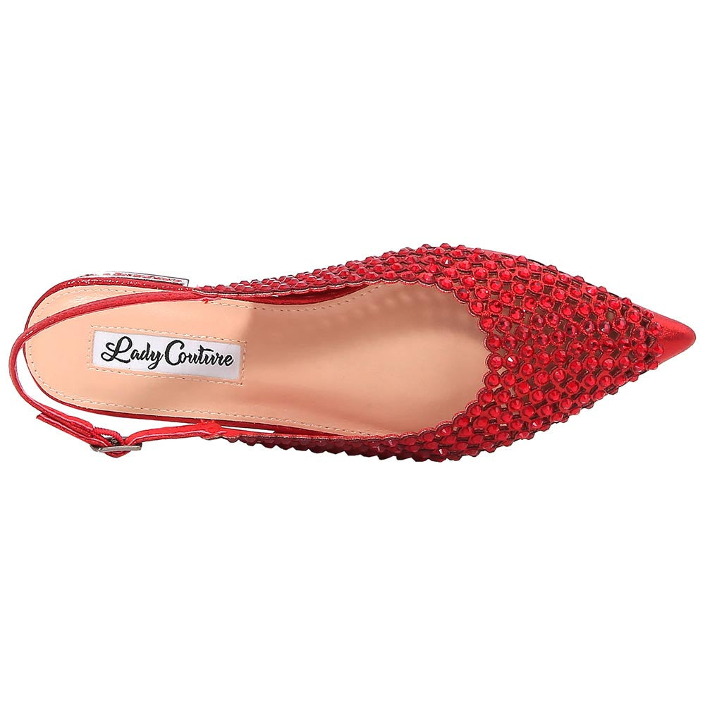 Lady Couture 0.75” Heel Emmy Flats in Red