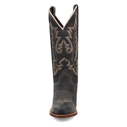 Laredo Carly Navy Leather Snip Toe Western Cowgirl Boots (USA Women Size)