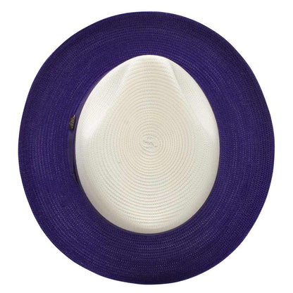 Dobbs Toledo Milan Straw Hat in Ivory/Purple