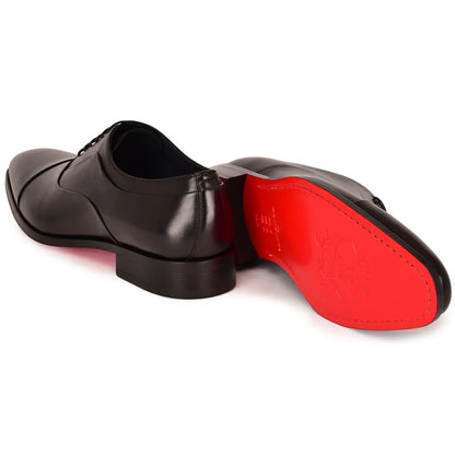 Corrente Men’s Black Leather Cap Toe Lace-Up Loafer