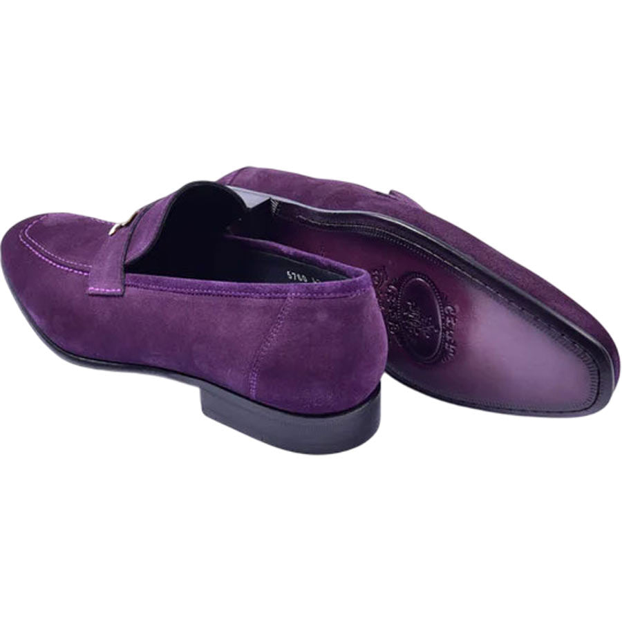 Corrente Purple Suede Loafers for Men