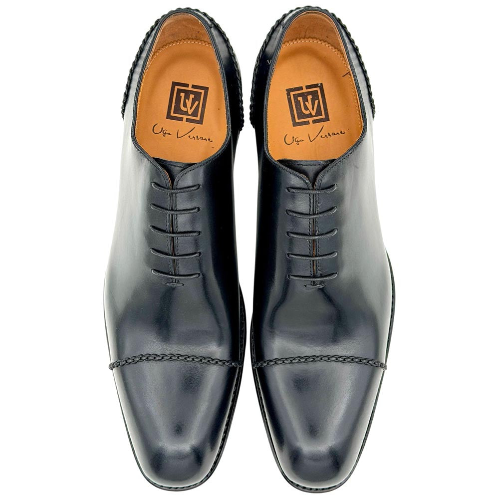 Ugo Vasare Henry Goodyear Welt Cap Toe Black Dress Shoes