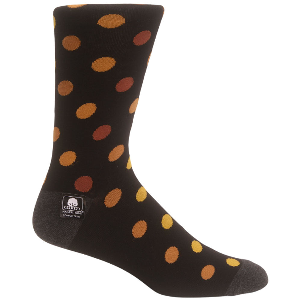 Oversize Dots Men’s Black/Gold Crew Dress Sock | Stacy Adams Premium Socks