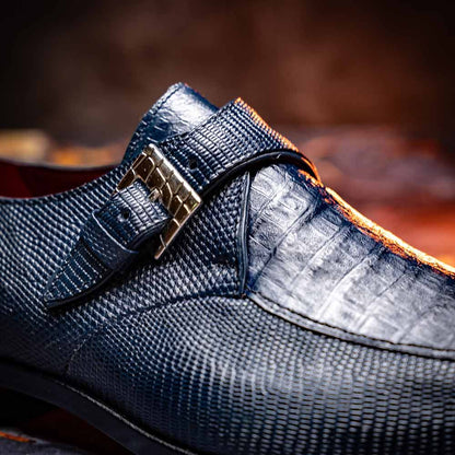 Toluca Genuine Crocodile and Lizard Skin Monk Strap | Marco DI Milano