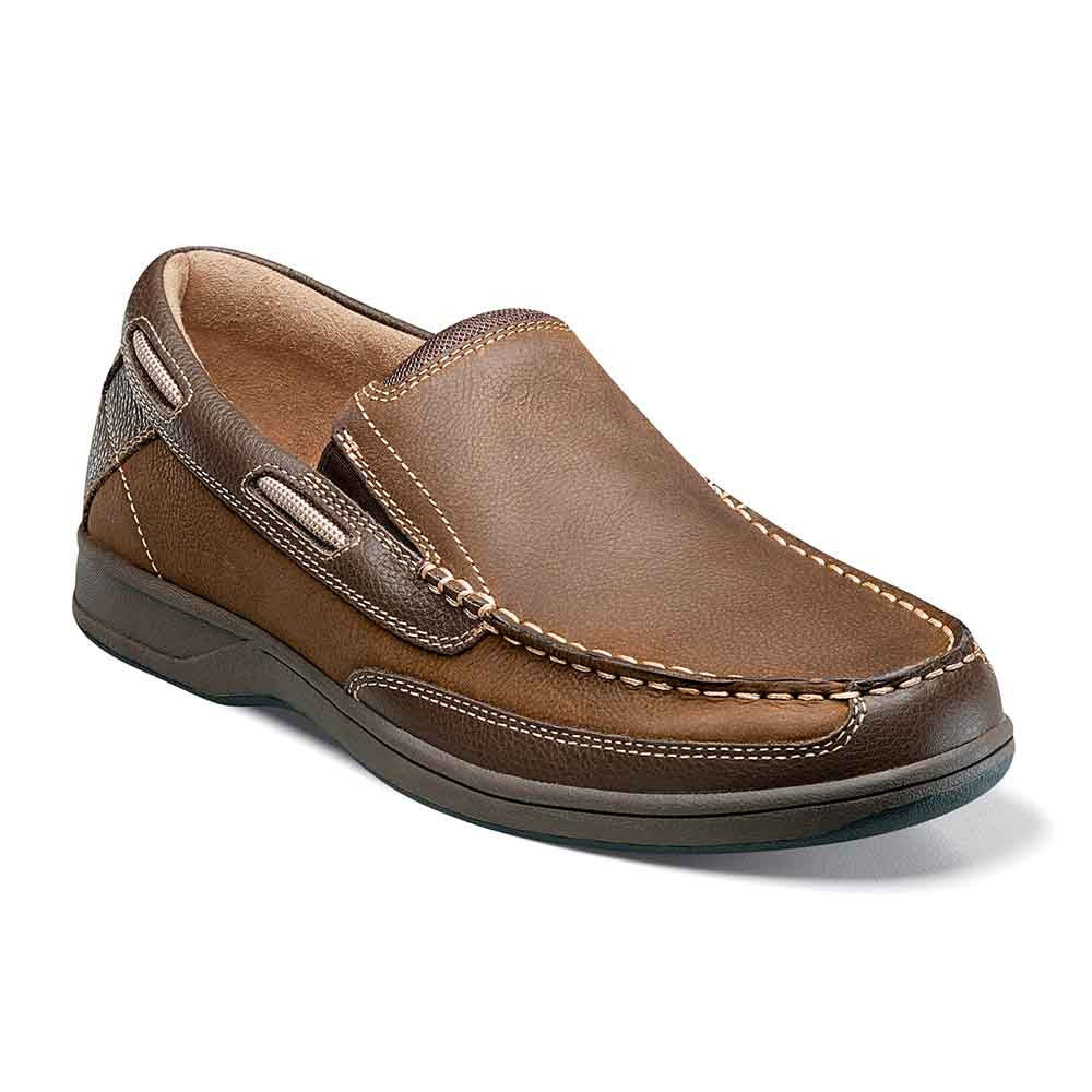 Lakeside Moc Toe Slip On Loafer | Florsheim Casual Shoes in Stone for Men