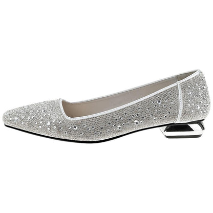 Lady Couture Fever Women's Silver Rhinestone Crystal Pointed Toe Dress Shoes