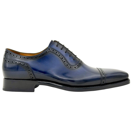UGo Vasare Men’s Ethan Navy Cap Toe Genuine Leather Dress Shoes