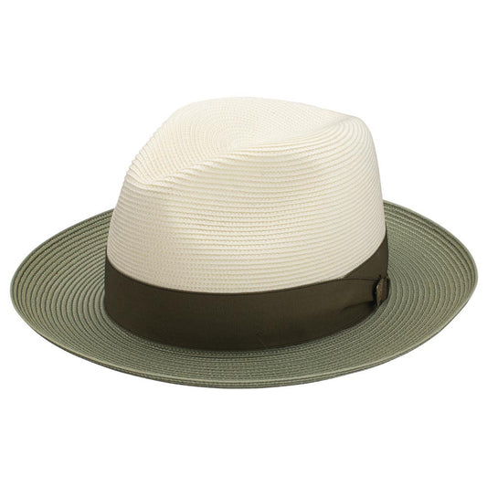 Dobbs Toledo Ivory/Olive Florentine Milan Straw Hat