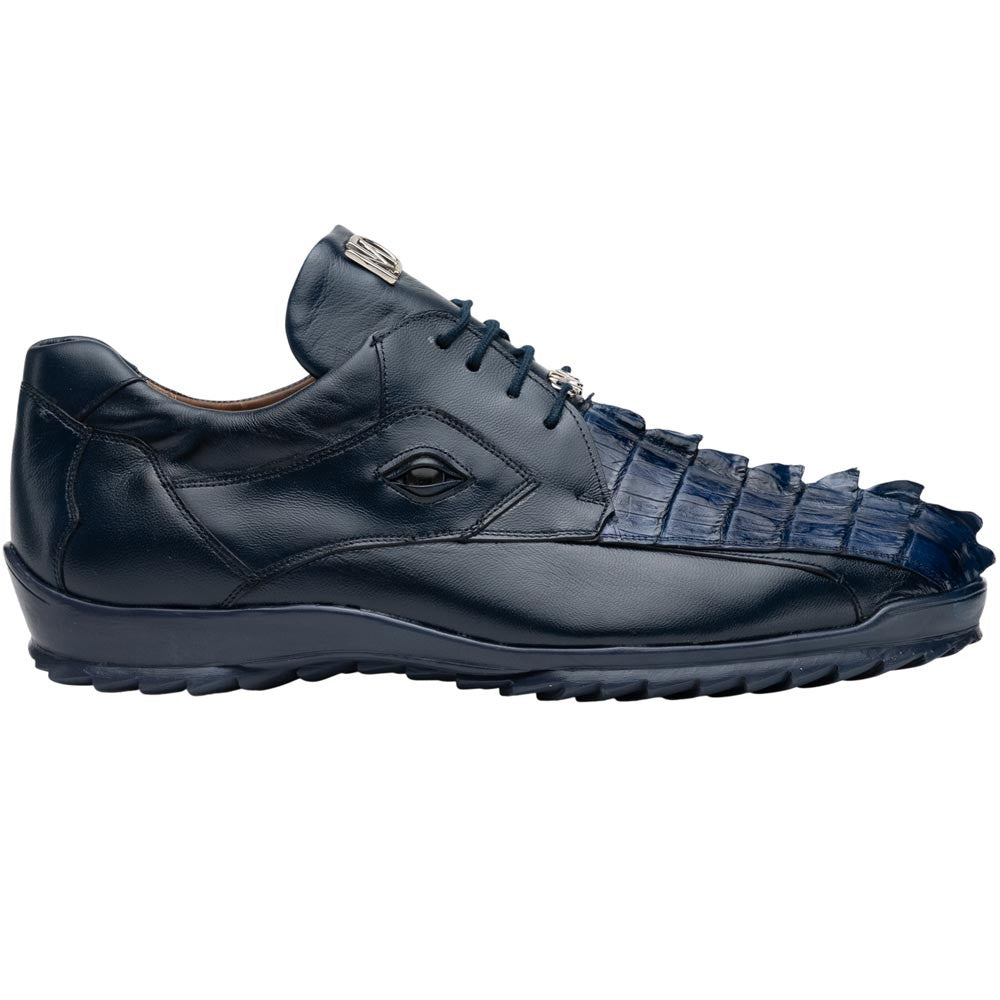 Marco Di Milano Udine Genuine Hornback Caiman & Calf Leather Sneaker - Navy